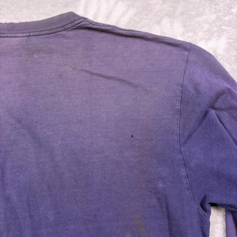 Y2K Vintage Quinnipiac‎ University Long Sleeve Tee XL Faded Distressed Blue